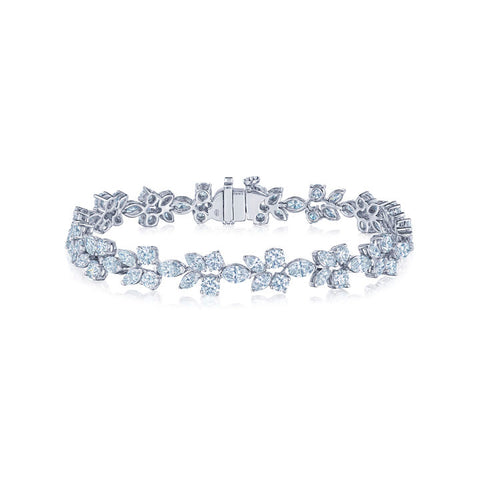 KWIAT Platinum American Beauty Cluster Bracelet with Diamonds B-19626-0-DIA-PLAT