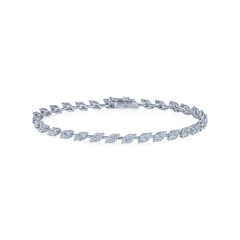 KWIAT 18KT Sunburst Marquise Diamond Line Bracelet B-19697-0-DIA-18KW