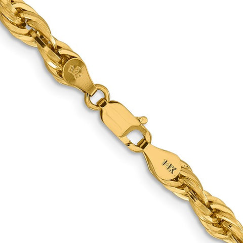 14K 22 inch 4.75mm Semi Solid Rope with Lobster Clasp Chain