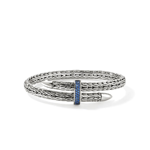 John Hardy Spear Flex Cuff, Sterling Silver, Gemstones, 5.5MM CBS9011074BSP