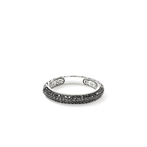 John Hardy Essential Pavé Band Ring, Sterling Silver, Gemstones, 3.5MM RBS987054BLS