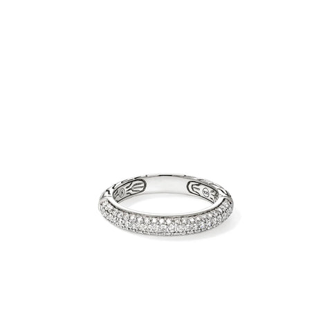John Hardy Essential Pavé Band Ring, Sterling Silver, Diamonds, 3.5MM RBP987052DI