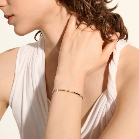 John Hardy Essential Bracelet, Gold, Sterling Silver, 2.5MM BUZZ98708