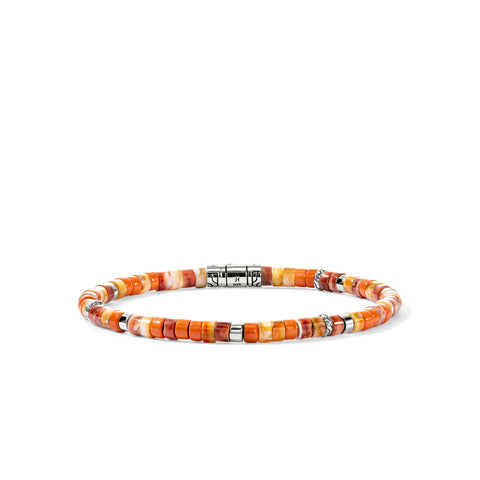 John Hardy Heishi Bracelet, Sterling Silver, Orange Oyster Shell BUS290071OROYS