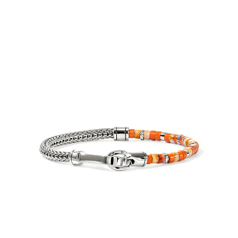 John Hardy Heishi Chain Bracelet, Sterling Silver, Gemstones 4mm