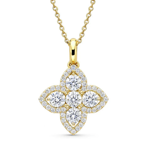 Flower Cluster Diamond Pendant