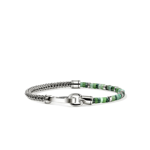 John Hardy Heishi Chain Bracelet, Sterling Silver, Gemstones 4mm
