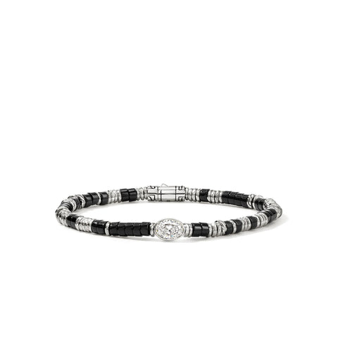 John Hardy JH Lovestruck™ Heishi Bracelet, Sterling Silver, Hardstones, Diamond, 1.0TCW BUP4303631BONLGD