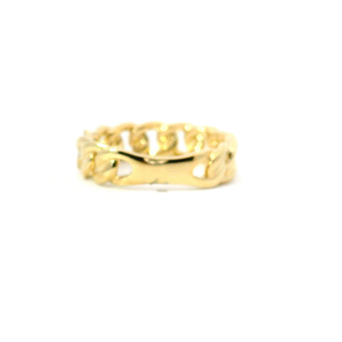 14KT YELLOW GOLD DIAMOND CHAIN-LINK DESIGN RING 130-01715