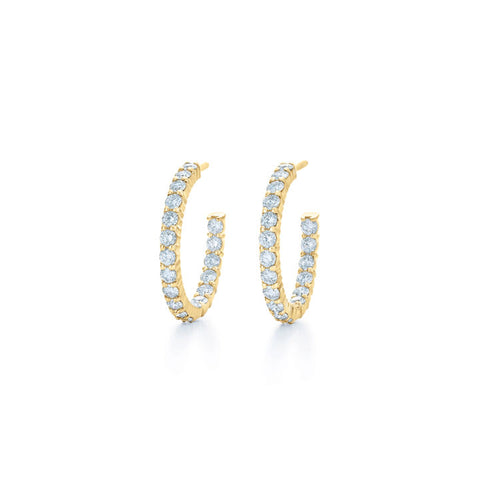 KWIAT 18K Diamond Hoop Earrings .05CTTW E-15922-0-DIA-18KY