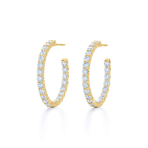KWIAT 18K Diamond Hoop Earrings .05CTTW E-15923-0-DIA-18KY