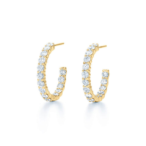 KWIAT 18K Diamond Hoop Earrings .08CTTW E-15927-0-DIA-18KY