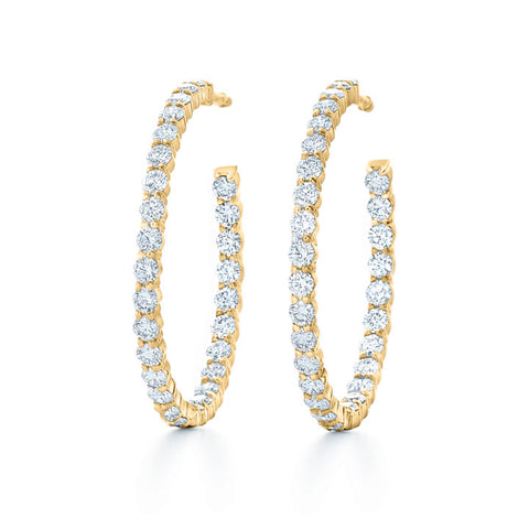 KWIAT 18KT Diamond Hoop Earrings .08CTTW E-15929-0-DIA-18KY