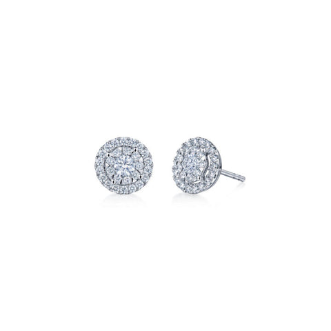 KWIAT 18KT Sunburst Stud Earrings with Diamond Halo E-2179-0-DIA-18KW