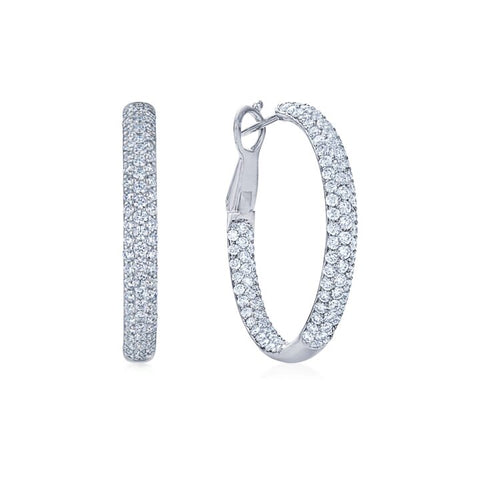 KWIAT 18KT Moonlight Pave Diamond Hoop Earrings E-2449-0-DIA-18KW
