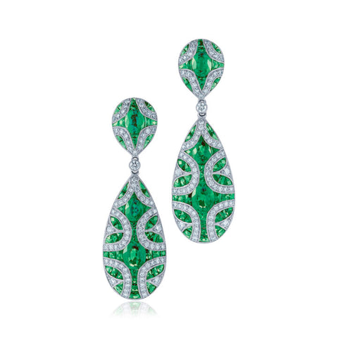 KWIAT Argyle Collection Emerald and Diamond Earrings E-28452E-0-DIAEME-18KW