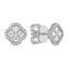 Diamond Cluster and Halo Clover Shaped Stud Earrings