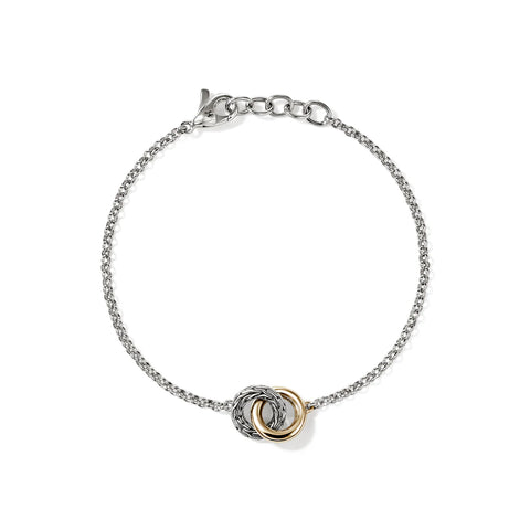 John Hardy Essential Link Bracelet, Sterling Silver, Gold, 2MM BUZZ98975