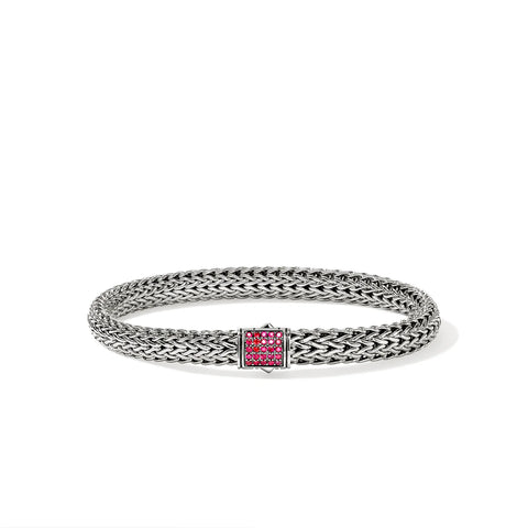 John Hardy Icon Bracelet, Sterling Silver, Gemstones, 6.5MM BUS9909044RB