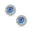 14KT WHITE GOLD BLUE TOPAZ AND DIAMOND HALO STUD EARRINGS 210-03279