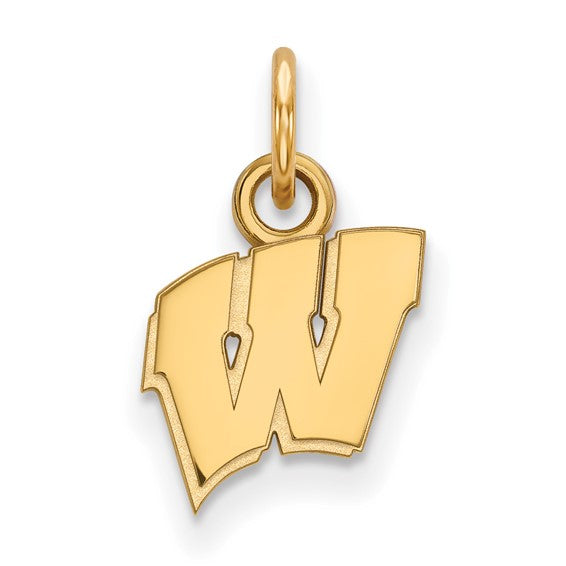 Sterling Silver Gold-plated University of Wisconsin Letter W Extra Sma ...