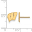 10k Yellow Gold University of Wisconsin Letter W Extra Small Post Earrings