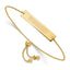 Sterling Silver Gold-plated University of Wisconsin Small Bar Adjustable 9 inch Bracelet