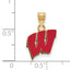 Sterling Silver Gold-plated University of Wisconsin Letter W Small Enameled Pendant