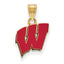 Sterling Silver Gold-plated University of Wisconsin Letter W Small Enameled Pendant