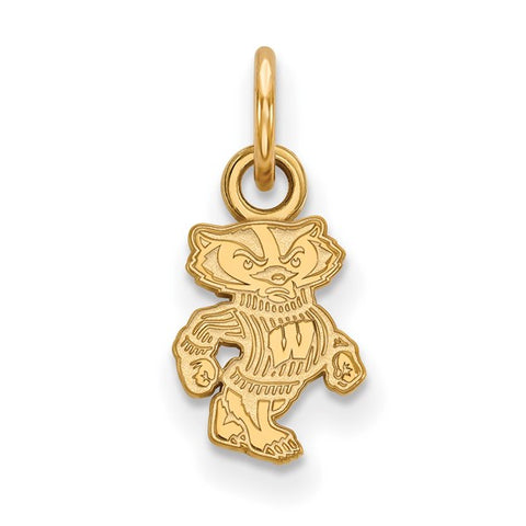Sterling Silver Gold-plated University of Wisconsin Badger Extra Small Pendant