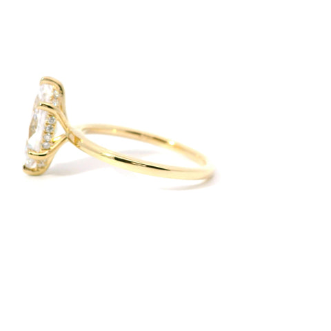 14KT YELLOW GOLD HIDDEN HALO SOLITAIRE RING FOR A 1.5CT MARQUISE CENTER STONE 140-08440