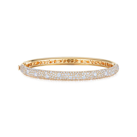 KWIAT 18KT Cobblestone Diamond Bangle Bracelet B-19536-0-DIA-18KP
