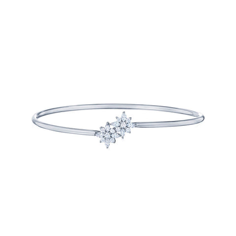 KWIAT 18KT Bypass Bangle with Diamond Caps B-19501W-0-DIA-18KW