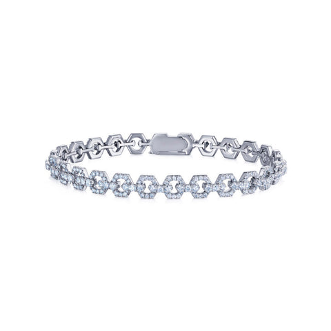 KWIAT 18KT Splendor Hexagonal Bracelet B-19510-0-DIA-18KW