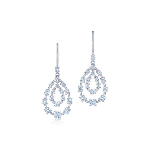 KWIAT 18KT Starry Night Small Double Teardrop Diamond Earrings E-2613-0-DIA-18KW