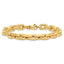 14k Polished and Textured Fancy Link 7.5 Inch Bracelet