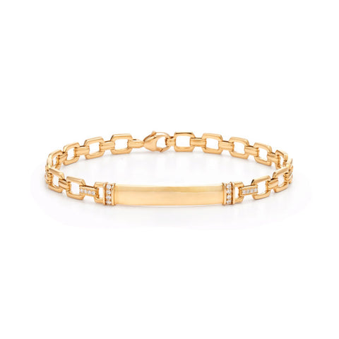 KWIAT 18KT ID Bracelet with Diamond Accents B-MF0116Y-0-DIA-18KY