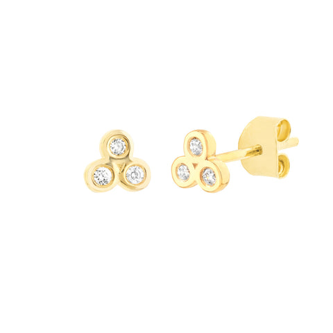 MIDAS 1/10tcw Diamond Trinity Stud Earrings MF033894