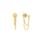 MIDAS Diamond-Cut Bead Chain Duo Huggie Earrings MF035862