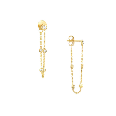 MIDAS Bezel Diamond Chain Front-to-Back Earrings MF038763