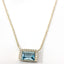 14KT YELLOW GOLD BLUE TOPAZ NECKLACE 18" 230-02461