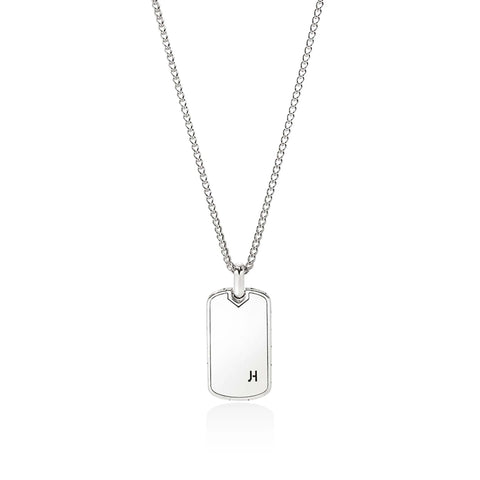 John Hardy Tag Necklace, Sterling Silver, Diamonds, 2MM NMP9011322DI