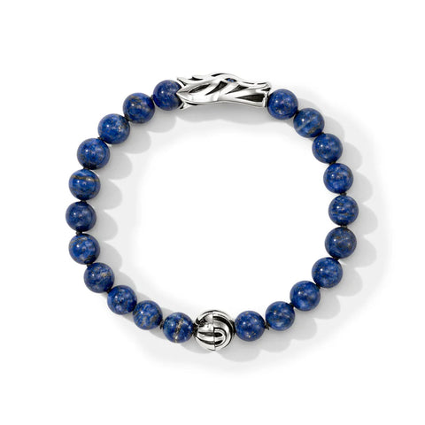 John Hardy Naga Beaded Bracelet, Sterling Silver, Lapiz Lazuli, 8MM BUS603861LPZBSP
