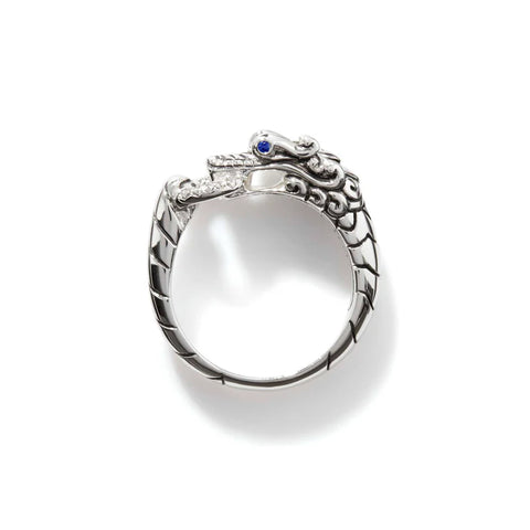 Naga Ring, Sterling Silver, Diamonds