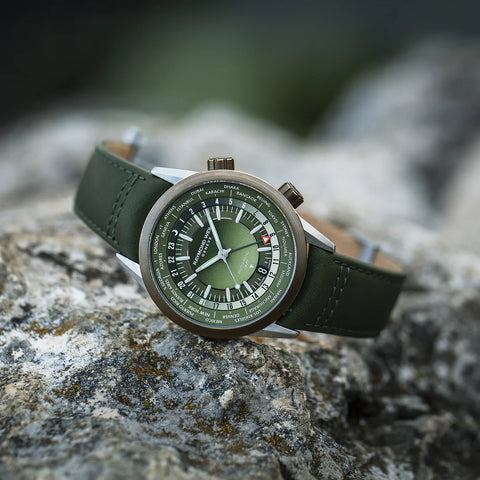 Raymond Weil Freelancer GMT 40mm, green dial 2765-SBC-52001