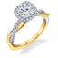 Sylvie Two Tone Cushion Halo Spiral Engagement Ring S1724