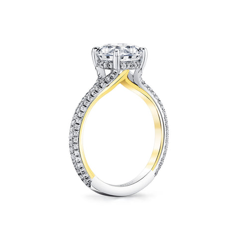 Sylvie Iconelle Micropavé Hidden Halo Two Tone Engagement Ring - Xandra S5020