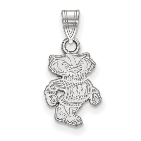 Sterling Silver University of Wisconsin Badger Small Pendant
