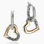 JH Essential Heart Drop Earrings, Gold, Sterling Silver, Diamonds EZZP989712DI