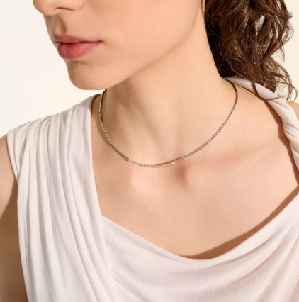 John Hardy Essential Pavé Necklace, Sterling Silver, Diamonds, 1.8MM NBP986972DI